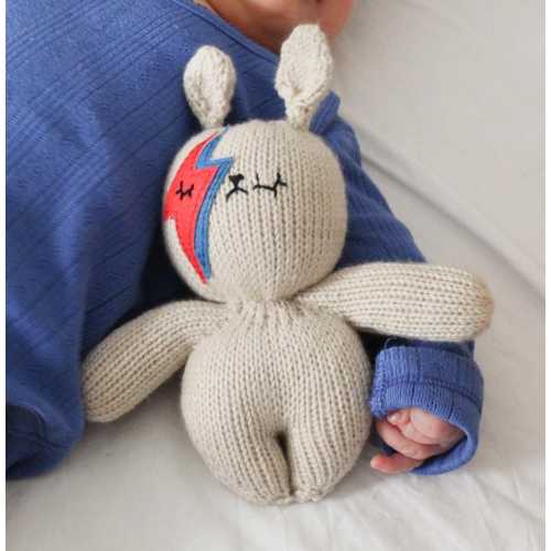 Bowie Bunny Handmade Rattle For New Baby