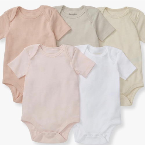 Burt's Bees Baby Organic Cotton Bodysuits – Baby Boy & Girl Short and Long Sleeve One-Pieces, 5-Pack
