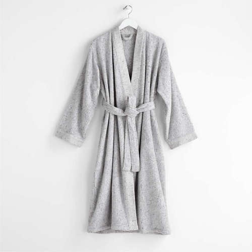 Organic Small/Medium Turkish Cotton Grey Fleck Bathrobe