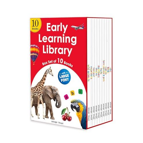 Early Learning Library - Box Set of 10 Books : Big Board Books Series (Large Font)