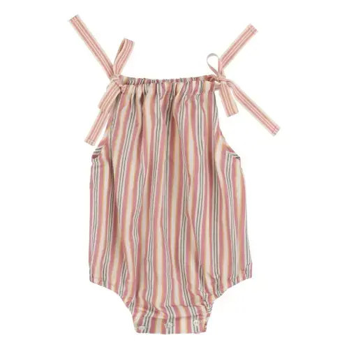 Babe & Tess 
Asia Striped Bib Tote | Ecru