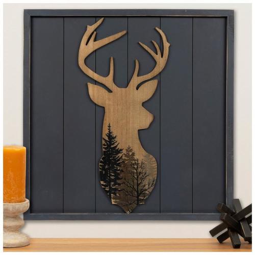 Deer Head Wood Wall Decor
