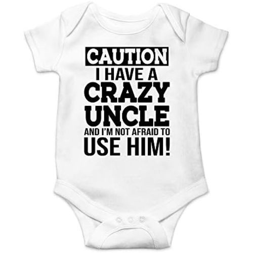 CBTwear Caution I Have a Crazy Uncle Funny Baby Bodysuit