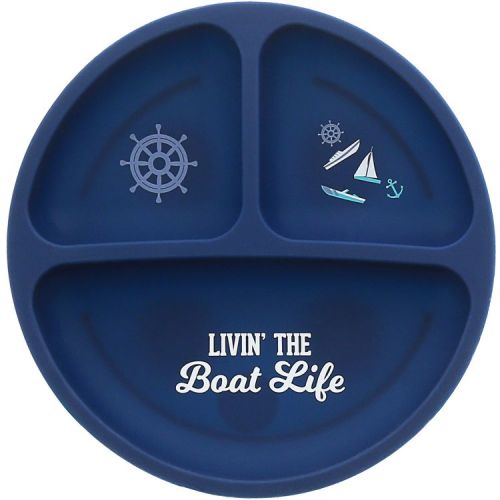 Pavilion Gift Company - Boat Life - 7.75" Divided Silicone Suction Plate - Dining Plates