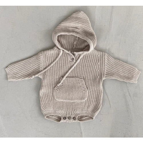 Boho Knitted Hooded Romper – The Boho Bebe