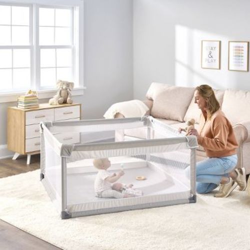 Regalo Soft Sided Playpen for Babies and Toddlers: Solid Gray Baby Playmat, 51'' x 51'', 12 lbs
