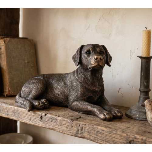 Labrador Dog Ornament - Bronze Effect Figurine, Dog Lover or