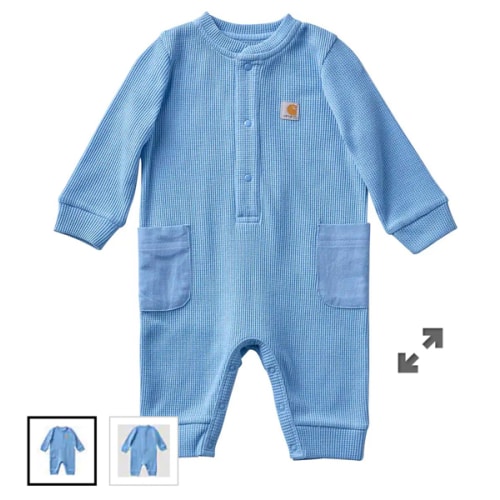 Kids' Long Sleeve Thermal Henley Coverall (Baby)