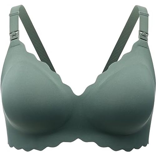 Momcozy Nursing Bras for Breastfeeding, Seamless Pregnancy Maternity Bra Wireless Classic Jelly Strip Support Nursing Bra