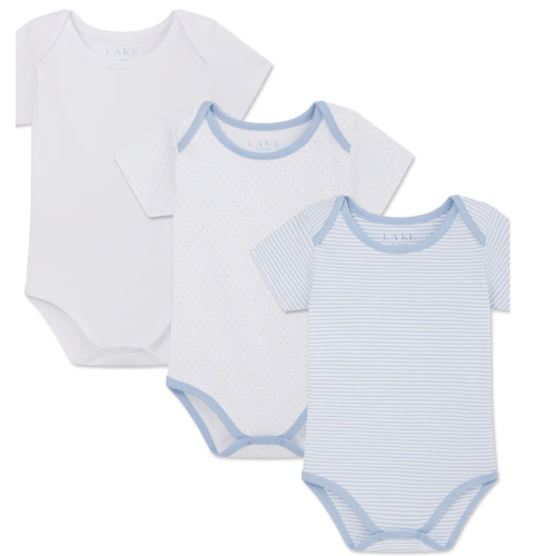 LAKE | Baby | Pima Cotton Pajamas | French Blue Baby Bodysuit Bundle