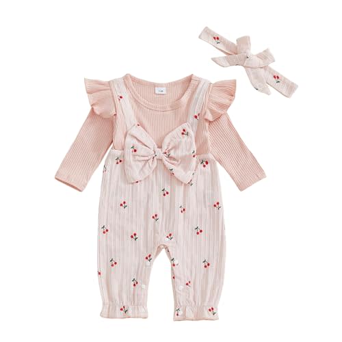 YINGISFITM Newborn Baby Girl Clothes Long Sleeve Romper One Piece Jumpsuit Fall Winter Infant Outfits 0 3 6 9 12 18 Months