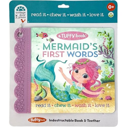 Tuffy Mermaid's First Words Book - Washable, Chewable, Unrippable Pages With Hole For Stroller Or Toy Ring, Teether Tough, (A Tuffy Book) Mass Market Paperback – April 3, 2021