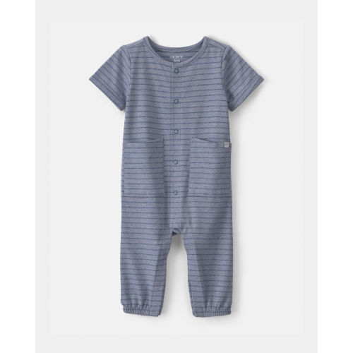 Baby Boy Striped Jumpsuit - Blue