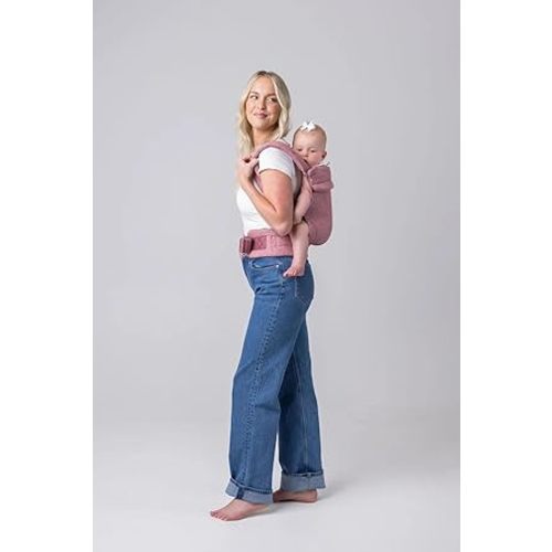 Mabē Monarch Ergonomic Baby Carrier – Premium Cotton Soft Structured Newborn to Toddler Carrier with Hip-Healthy Design, 3 Carry Positions (7-35lbs), Lightweight & Breathable,(Mauve Wings)