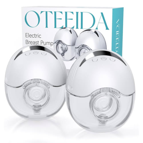 Hands Free Breast Pump Wearable MY-375 - Strong Suction, Low Noise, Wearable Breastfeeding Pump with 4 Mode &12 Levels, Portable Electric Breast Pump 24mm - 19/21/Insert/Flange, 2 Pack (White)