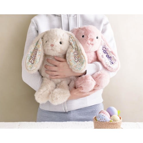 Custom Stuffed Animal, Christmas Gift, Toddler Gift, Plush Bunny with name, Nursery Decor, Baby Shower Gift, Newborn Gift, Embroidered Bunny