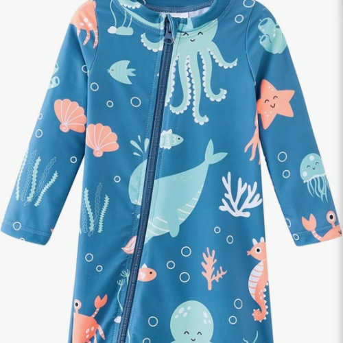 Amazon.com: UMELOK Baby Boy Swimwear Infant Bathing Suit Rash Guard Swimwear UPF 50+ Sun Protection Swimsuit Rashguard Sunsuit Blue, Marine animals-3-6M: Clothing, Shoes & Jewelry