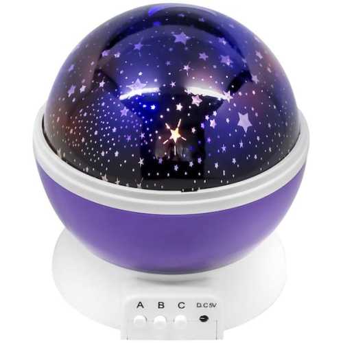 Night Lights for Kids, 360° Rotating Projector Lamp, Multicolor Changing Integrated LED Star Night Light, White