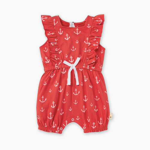 Burt's Bees Baby Organic Cotton Romper Jumpsuit - Anchors Aweigh, 0-3 Months