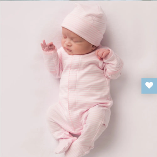 Magnolia Baby Girl Striped Footie - Pink