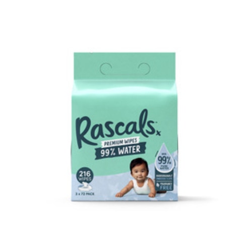 Rascals 99% Water Premium Wipes | 216 Pack