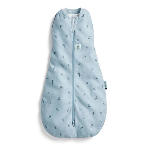 ergoPouch 1.0 TOG Organic Cocoon Swaddle Sack - Dragonflies 3-6m: Front Full Length Zipper, Single Layered Construction, Covered Zipper At Neck
