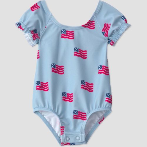 Carter's Just One You® Baby Girls' Americana Flag One Piece Swimsuit - Red/Light Blue 6M
