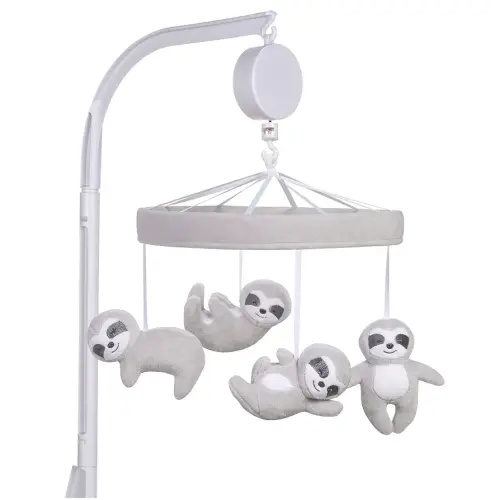 Sammy & Lou Sloths Baby Crib Mobile with Music, Crib Mobile Arm Fits Standard Crib Rail