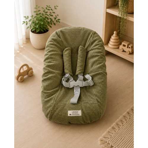 Cover for newborn set cover newborn set upholstery newborn set Tripp Trapp high chairs olive green ribbed fabric with pads