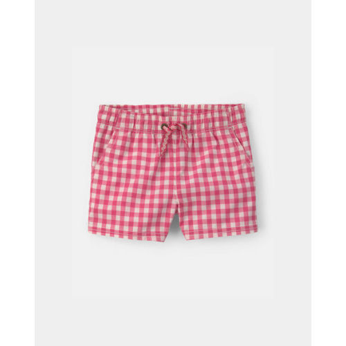 Baby Boy Gingham Poplin Shorts - Red | Carter's