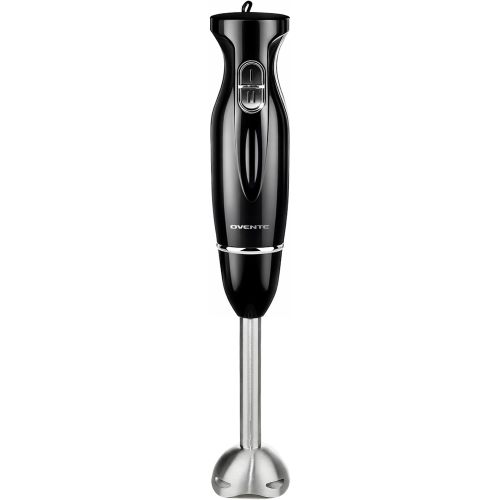 OVENTE Immersion Hand Blender, 300W Electric Handheld Stick Mixer with 2 Mixing Speeds and Stainless Steel Blades for Smoothies, Purees & Baby Food, Black HS560B