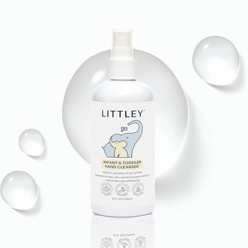 Littley Infant & Toddler Hand Cleanser | Alcohol-Free HOCl Spray for Delicate Skin | Fragrance-Free Formula | Gentle & Convenient Hand Mist | Portable Travel Size | 8 oz