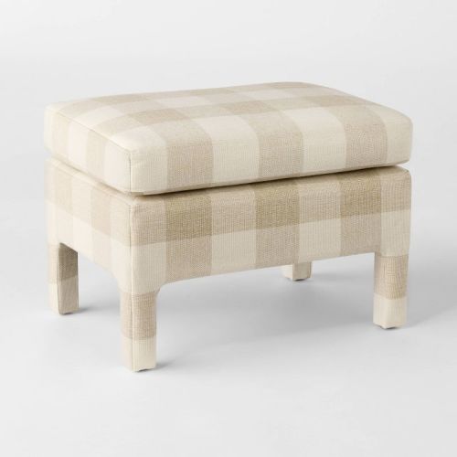 Bellfield Fully Upholstered Ottoman Checkered - Threshold™ designed with Studio McGee