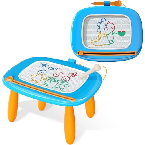 Kikidex Magnetic Drawing Board, Toddler Girl Toys for 1-3 Year Old, Doodle Board Pad Learning and Educational Toys for 1 2 3 Year Old Kids Birthday Gift (Light Blue)
