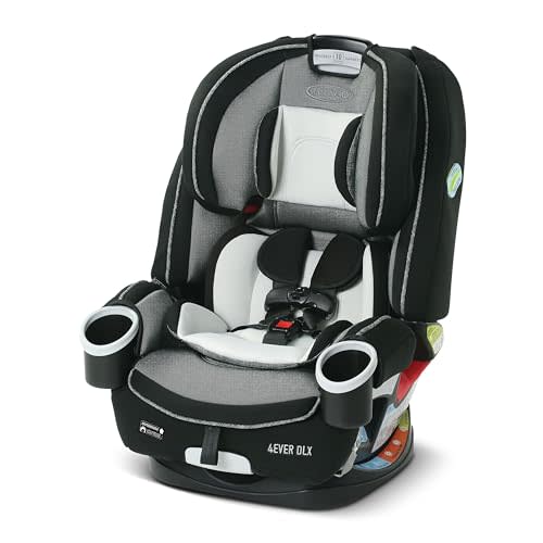 Graco® 4Ever DLX 4-in-1 Car Seat Grey Infant to Toddler Car Seat with 10 Years of Use Rear-facing Forward-facing and Booster Modes Safe Comfortable and Convenient