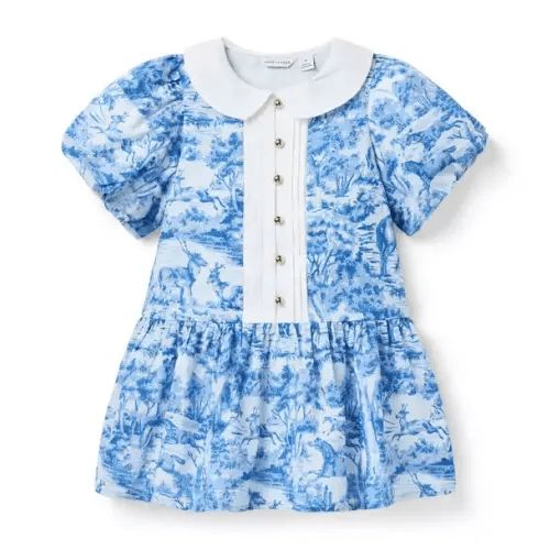 Girl Enchanted Blue Toile The Art of Toile Dress by Janie and Jack