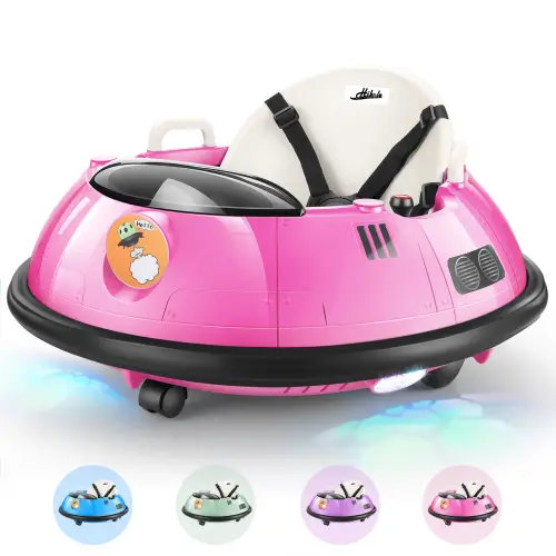 Hikole Ride-Ons Toys Bumper Car with Remote Control - 12V Battery Powered Ride on Bumper Car, 360 Degree Spin, LED Lights, Safety Belt Electric summervibes - TikTok Shop