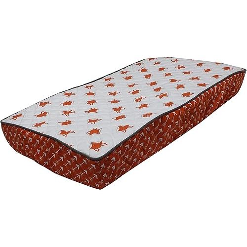 Bacati PFOGCPC1 Playful Foxs Arrows Changing Pad Cover, Orange/Grey