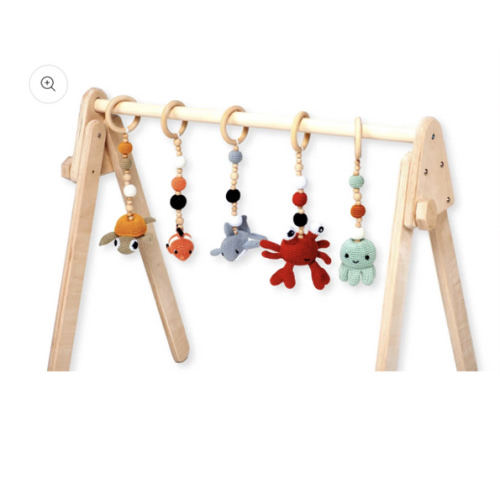Montessori Baby Gym & Hanging Toys Set | Wooden Play Gym for Babies – Oliver Ruffus