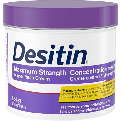Desitin Maximum Strength Diaper Rash Cream, 40% Zinc Oxide, 454g