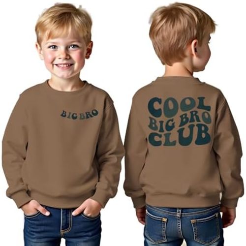 Big Brother Sweatshirt Toddler Boy Cool Big Bro Club Pullover Bro Announcement Crewneck Long Sleeve Shirt Fall Tops