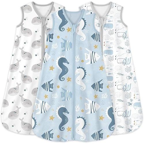 Yoofoss Baby Sleep Sack 12-18 Month 0.5TOG 100% Organic Cotton 2-Way Zipper