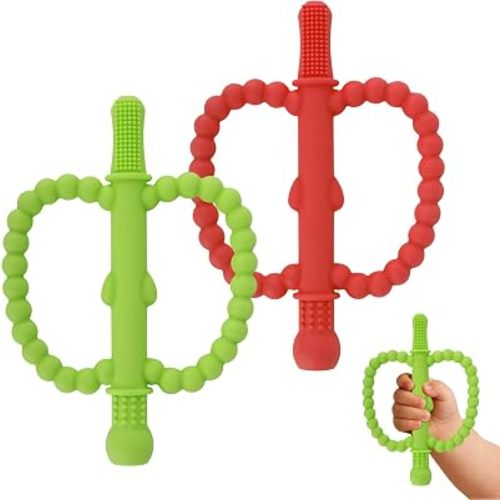 Hollow Teether Tube Apple Shape Baby Teething Toy for Babies 0-36M