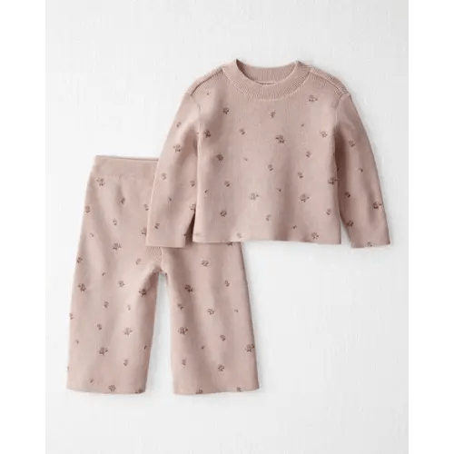 Baby Girl 2-Piece Organic Cotton Sweater Knit Top & Pant Set - Little Planet | Carter's
