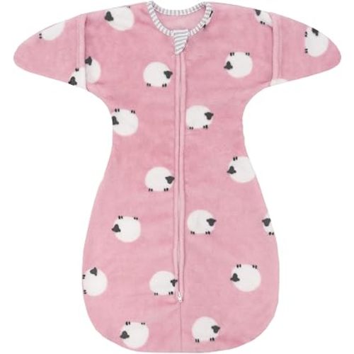 ZIGJOY Fleece Swaddle Sleep Sack 3-6 Months 2.5TOG Winter Baby Swaddle
