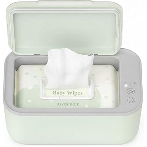 Baby Wipe Warmer, 3-Level Temperature Control, Quiet and Even Heating, Large Capacity for Diaper Changes – Green
