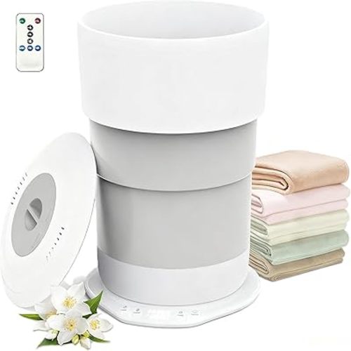 Fistone Foldable Towel Warmer for Bathroom – 23L Large Rapid Heat Towel Warmers Bucket with 3 Heat Levels, One-Touch Start, Auto Shut-Off Timer