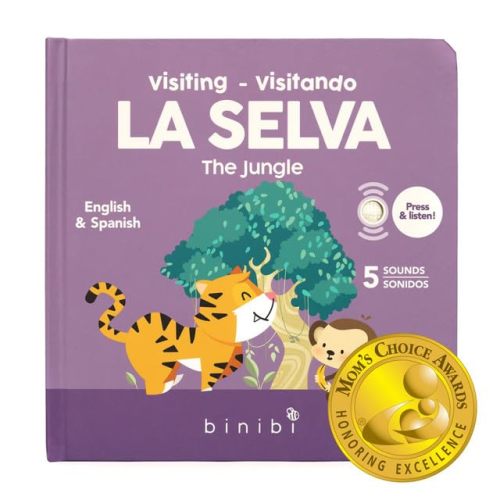 Binibi Spanish Books for Babies & Toddlers 1-3 La Selva Bilingual Sound Book with Jungle Animal Sounds | Bilingual Children's Book | Support Spanish Learning for Kids | Libro en español para bebés