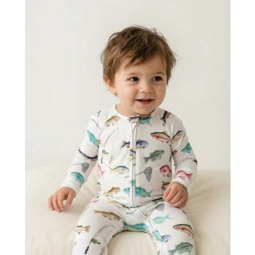 Gone Fishing Bamboo Convertible Zippered Romper