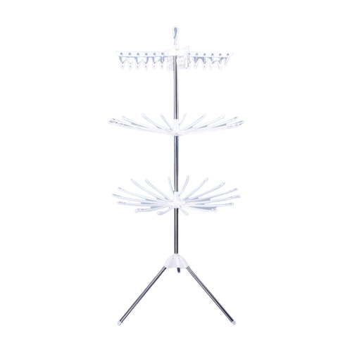 Elainilye Folding Drying Rack, Large Stainless Steel Indoor Outdoor Clothesline Space Saving 24 Pins Included, White